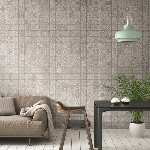 Antwerp Grey Tile Effect Wall Panel | 250mm x 2.6m x 8mm (Pack of 4) - installed
