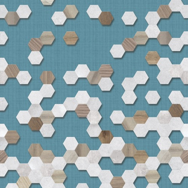 Hexagon Dream Aqua Tile Effect Wall Panel | 250mm x 2.6m x 8mm (Pack of 4)