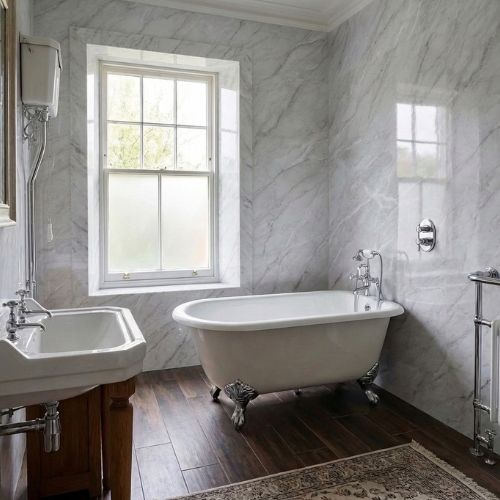 Multi Tile Medium Dark Grey Wall Panel | 400mm x 2.6m x 8mm (Pack of 4) - installed