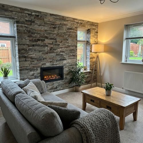 Natural Stone Peninne Wall Panel | 1000mm x 2.4m x 10mm - installed