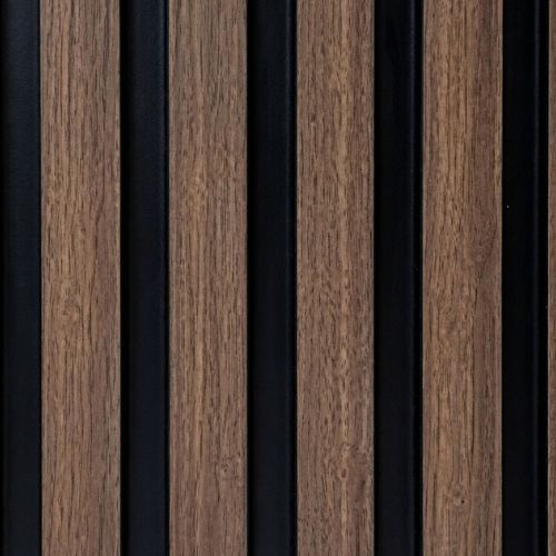 Premium Acoustic Slat Wall Panel | 600mm | Walnut - installed