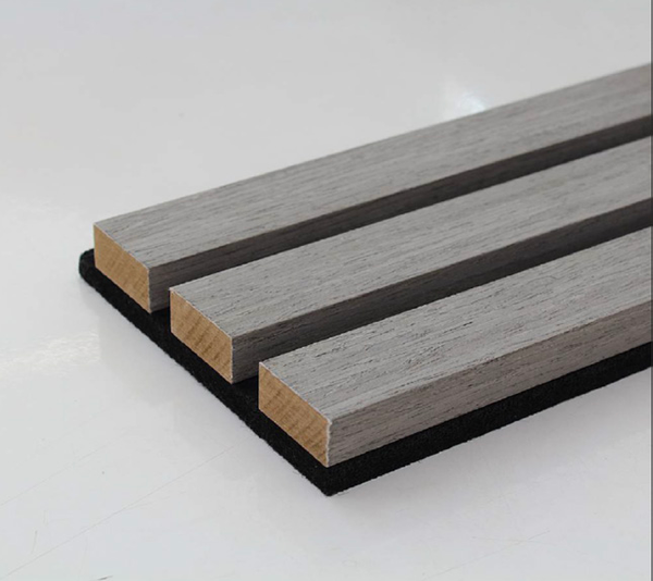 Standard Slat Wall Panel | 600 x 2400mm | Grey Oak - installed