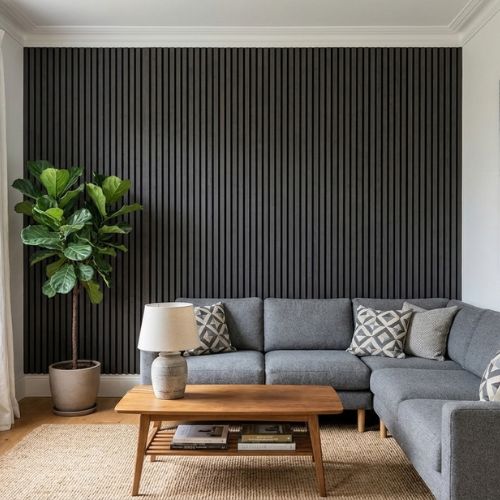 Standard Acoustic Slat Wall Panel | 600mm | Charcoal