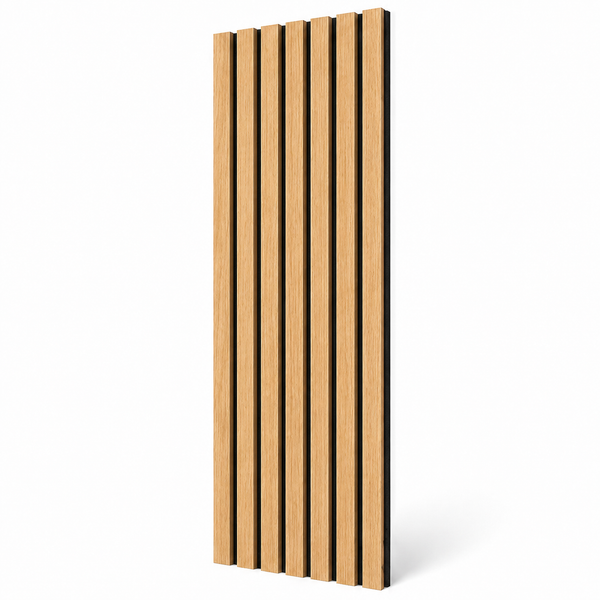 Sulcado Lite Acoustic Slat Wall Panel in Natural Oak – 600mm acoustic wood slat wall panelling