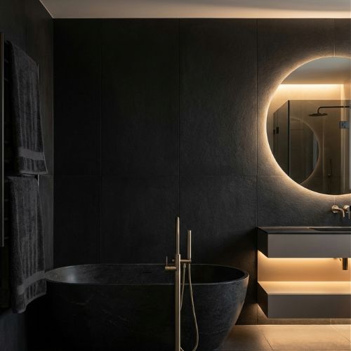 Black Bathroom Panels Bold, Dramatic, and Luxurious