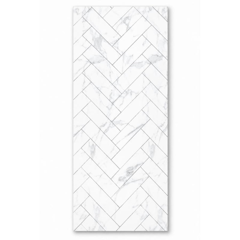 Chevron White Grey Veined Wall Panel | 250mm x 2.6m x 8mm (Pack of 4)