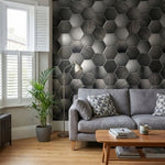 Hexagon Dream Anthracite Grey Modern Wall Panel | 1000mm x 2.4m x 10mm