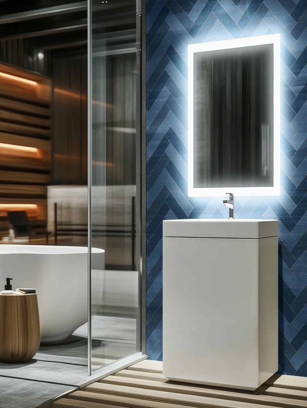 Chevron Multi Navi Matt Wall Panel | 1000mm x 2.4m x 10mm - installed
