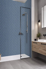 Chevron Navy Matt Wall Panel | 250mm x 2.6m x 8mm (Pack of 4)