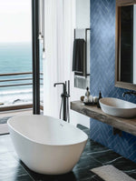 Chevron Navy Matt Wall Panel | 250mm x 2.6m x 8mm (Pack of 4)