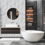Chevron White Grey Veined Wall Panel | 250mm x 2.6m x 8mm (Pack of 4)