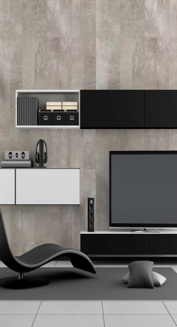 Multi Tile Large Light Grey Wall Panel | 400mm x 2.6m x 8mm (Pack of 4) - installed