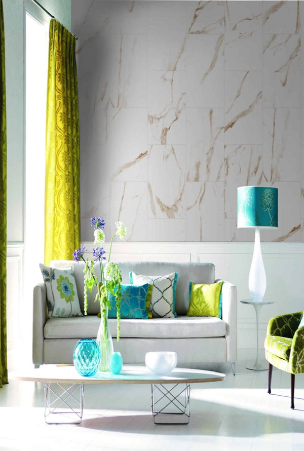 Onxy Beige Tile Effect Wall Panel | 400mm x 2.6m x 8mm (Pack of 4) - installed