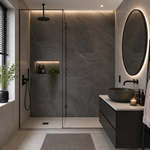 Quartz Anthracite Grey Marble Effect Wall Panel | 1000mm x 2.4m x 10mm