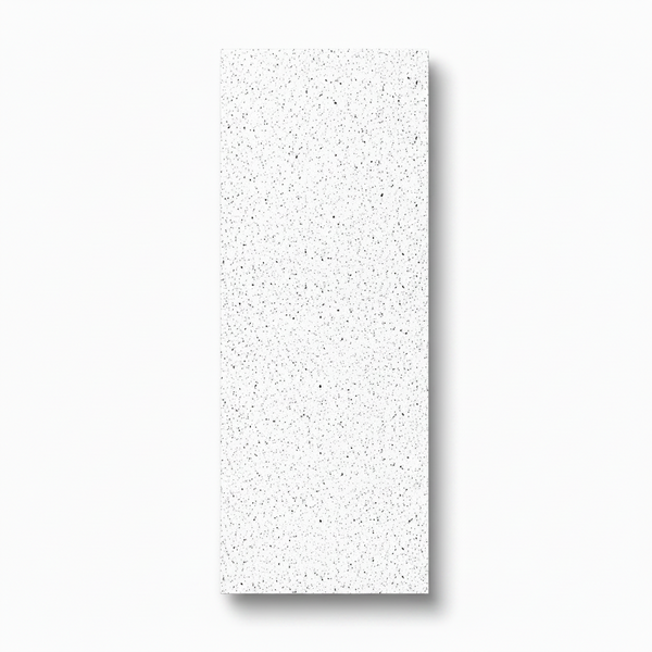 Rectangular white tile with a subtle pattern on a white background