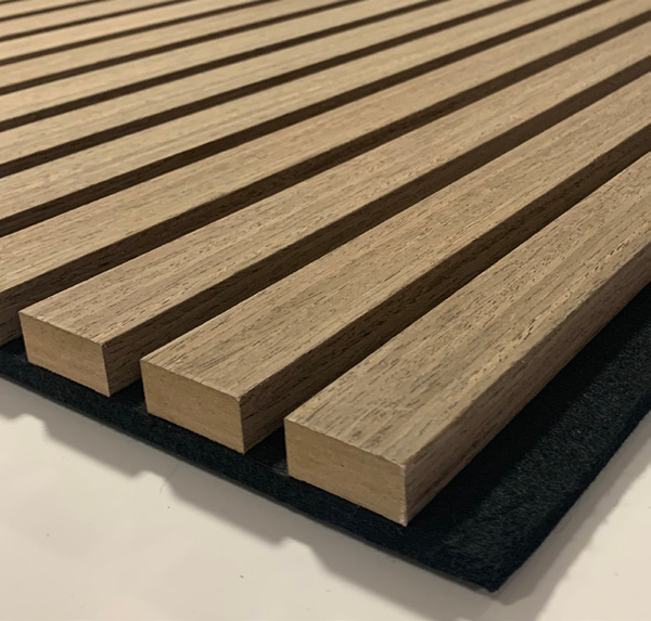 Standard Acoustic Slat Wall Panel | 600mm | Natural Oak - installed