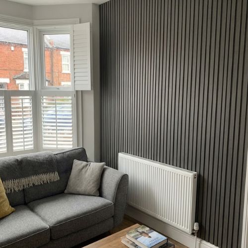 Composite Slat Side Trim | 3.6m | Anthracite - installed