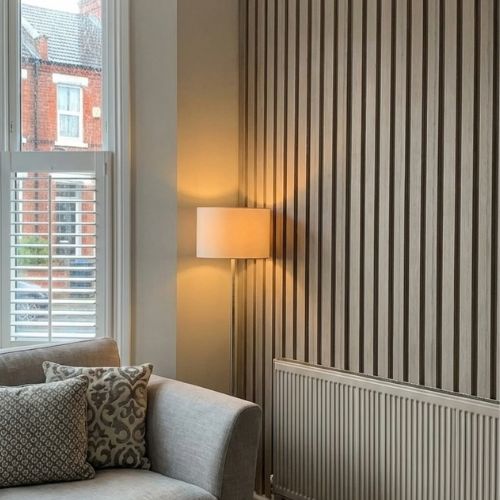Composite Slat Side Trim | 2.5m | Rustic Wood - installed