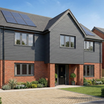 Double Embossed Anthracite Grey Wall Cladding 333mm x 5m - in situ Double Embossed Anthracite Grey Gemini