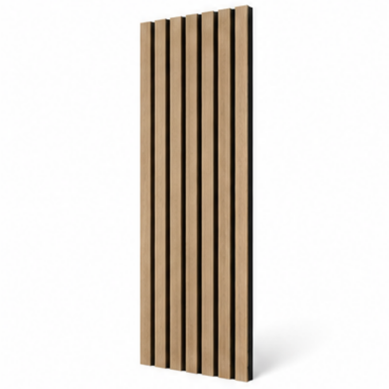 Sulcado Lite Acoustic Slat Wall Panel in Light Ash – 600mm acoustic wood slat wall panelling