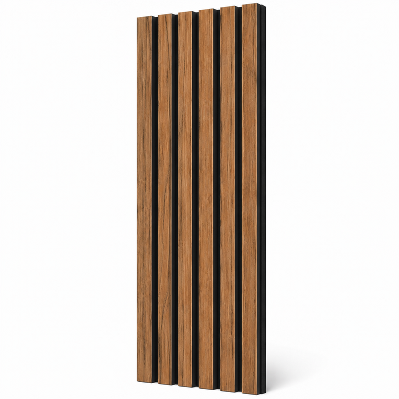 Sulcado Lite Acoustic Slat Wall Panel in Rustic Cedar – 600mm acoustic wood slat wall panelling
